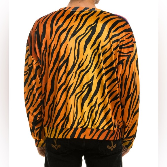 #106 Aviator Nation Classic Velvet Relaxed Tiger Print - Size Small - Picture 3 of 7
